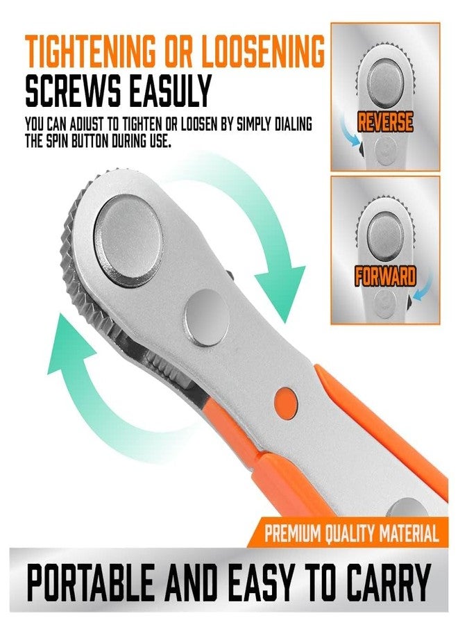 ZSIGNS 12-Pieces 1/4" Mini Ratchet Wrench and Bit Set, S2 Screwdriver Bits with 1/4-Inch Drive High Torque Offset Reversible Mini Ratcheting Offset Screwdriver, Pocket Size - Image 4